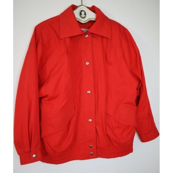 VINTAGE 80'S BE IN THE CURRENT SEEN RED JACKET - SIZE L - RETRO - Picture 1 of 3